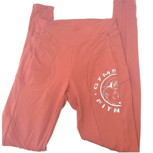 Gymshark Leggings Legacy Fitness Moroccan Brick Side Pockets Compression Small - Picture 8 of 15